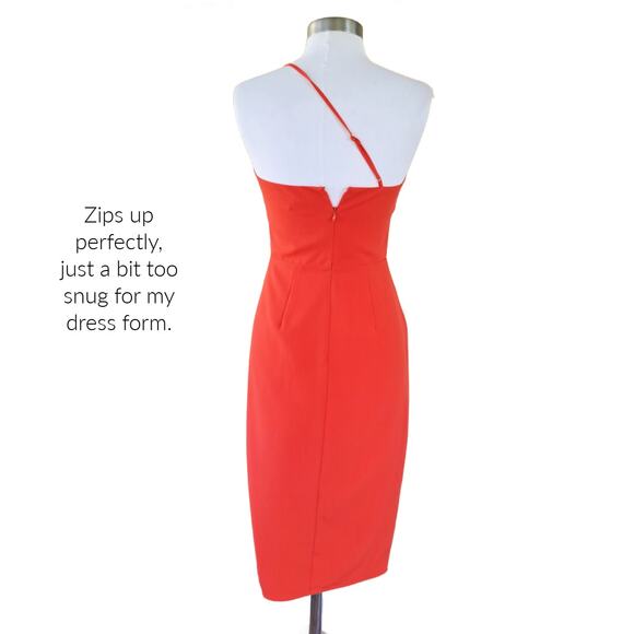 Lovers & Friends Lazo One Shoulder Midi Dress Size Small 2-4 in Blood Orange - Picture 6 of 12